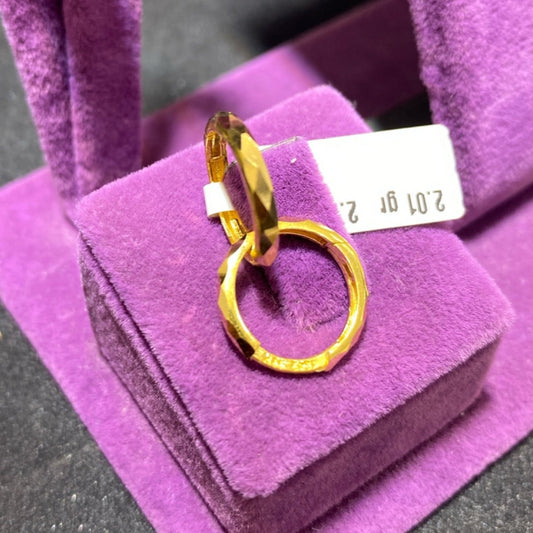 22 Ayar Altın Halka Küpe Modern Tasarım 2.01gr Kadın - K00905