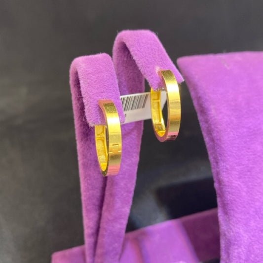 22 Ayar Altın Halka Küpe Modern Tasarım 3.90gr Kadın - K00902