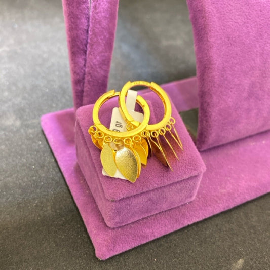 22 Ayar Altın Halka Küpe Özel Tasarım 5.74gr Kadın - K00920