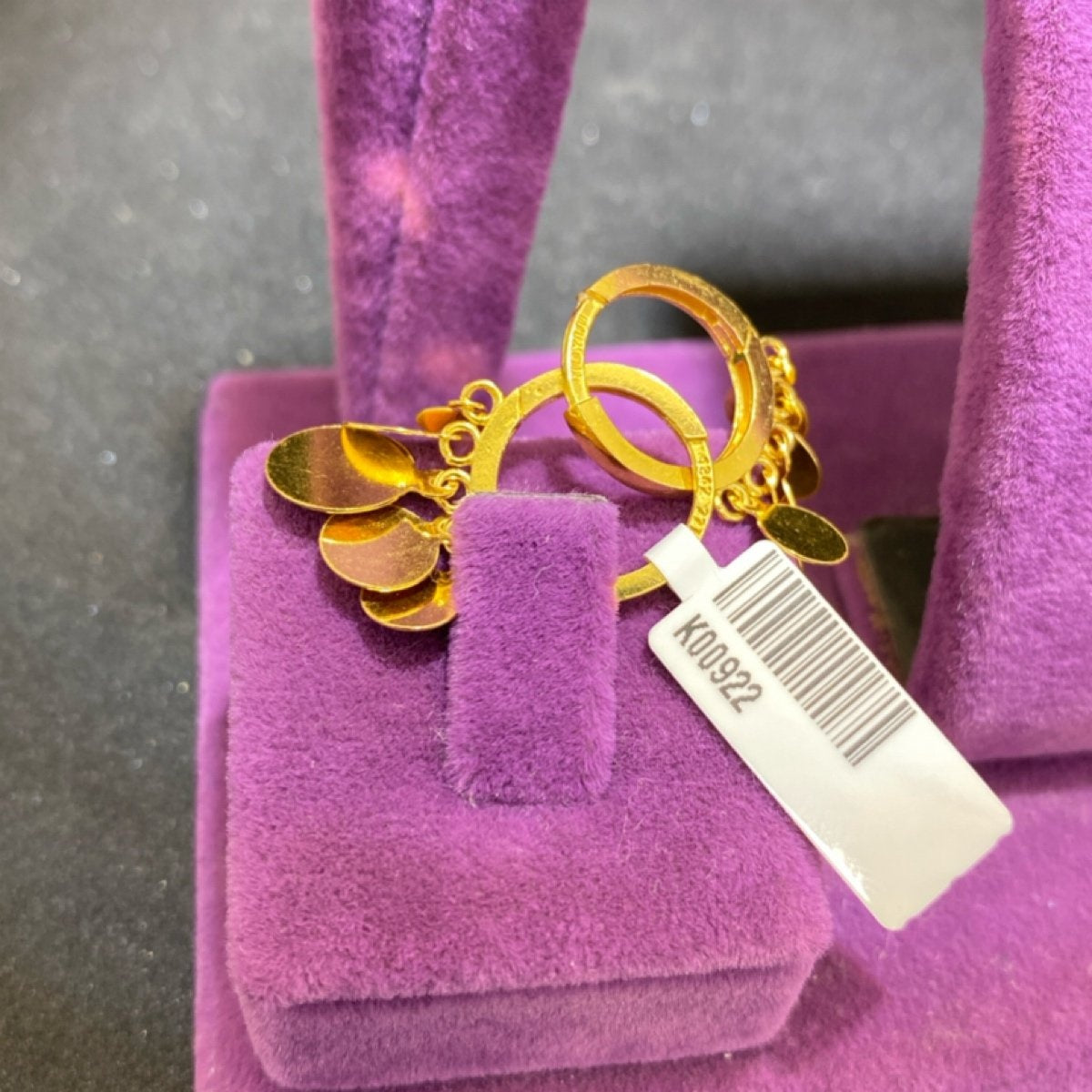 22 Ayar Altın Halka Küpe Modern Tasarım 4.78gr Kadın - K00922