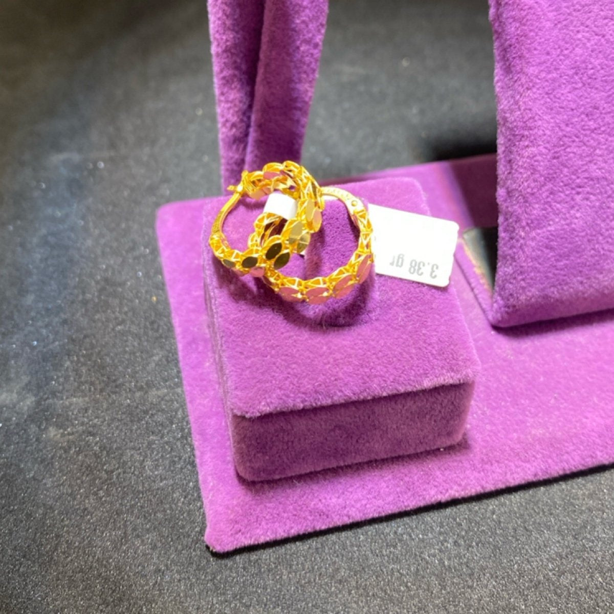 22 Ayar Altın Pullu Küpe Modern Tasarım 3.38gr Kadın - K00927