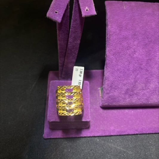 22 Ayar Altın Kaburga Yüzük Modern Tasarım 7.08gr 20 Numara - Y00949