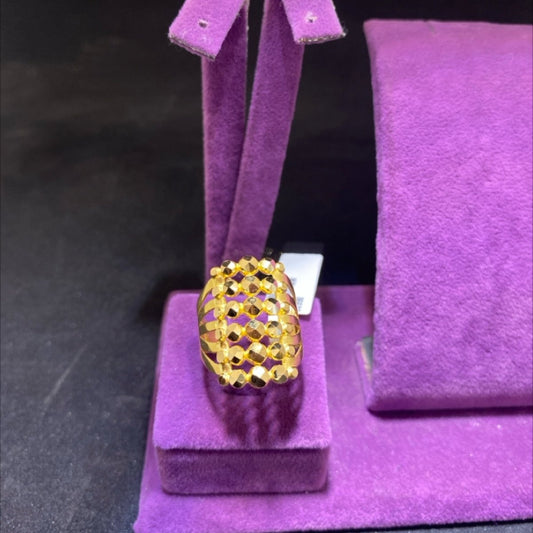 22 Ayar Altın Yüzük Dorikalı Modern Tasarım 7.11gr 19 Numara Hediye - Y00990