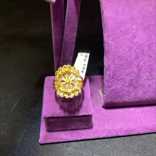 22 Ayar Altın Yüzük Dorikalı Modern Tasarım 3.86gr 21 Numara Hediye - Y00993