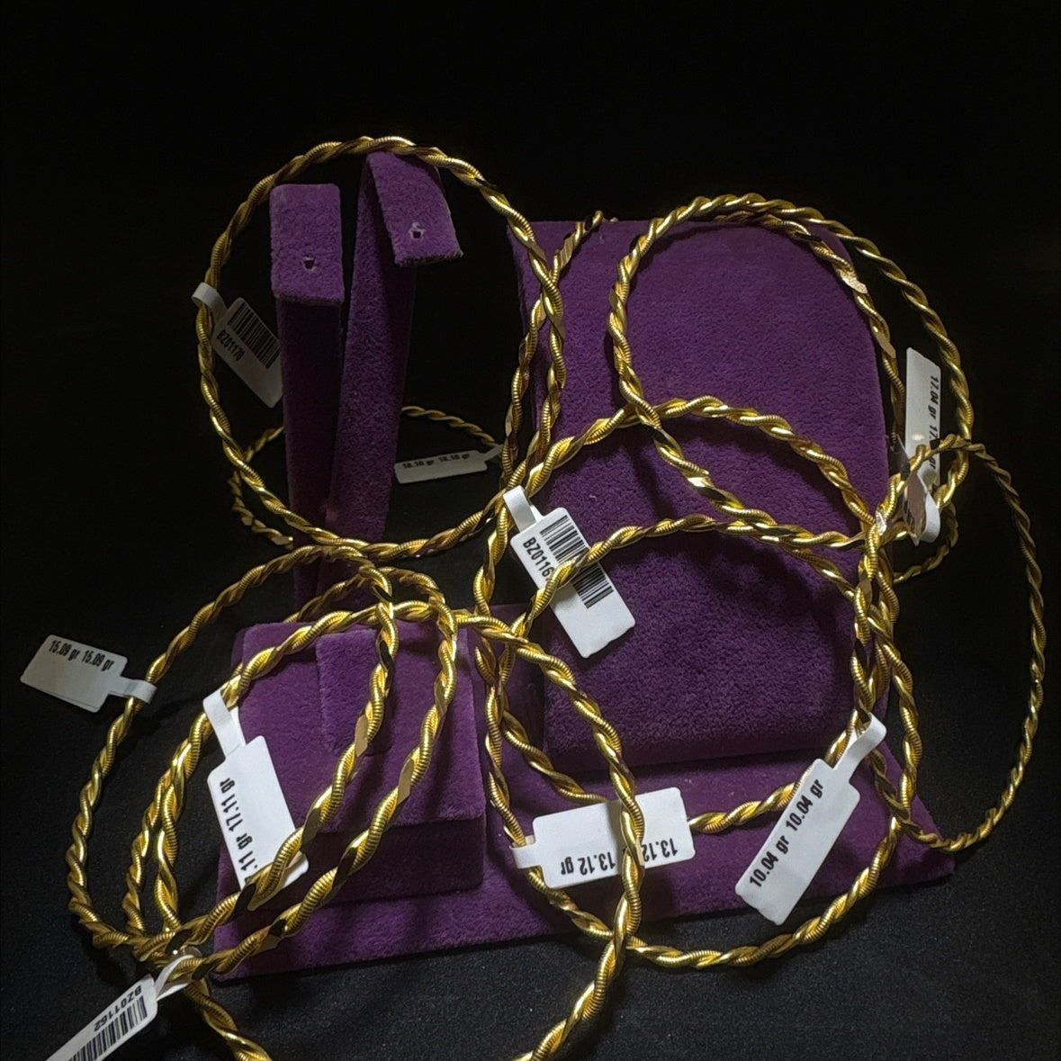 22 Ayar Altın Kıvırcık Bilezik Özel Tasarım 18.10gr Kadın - BZ01156