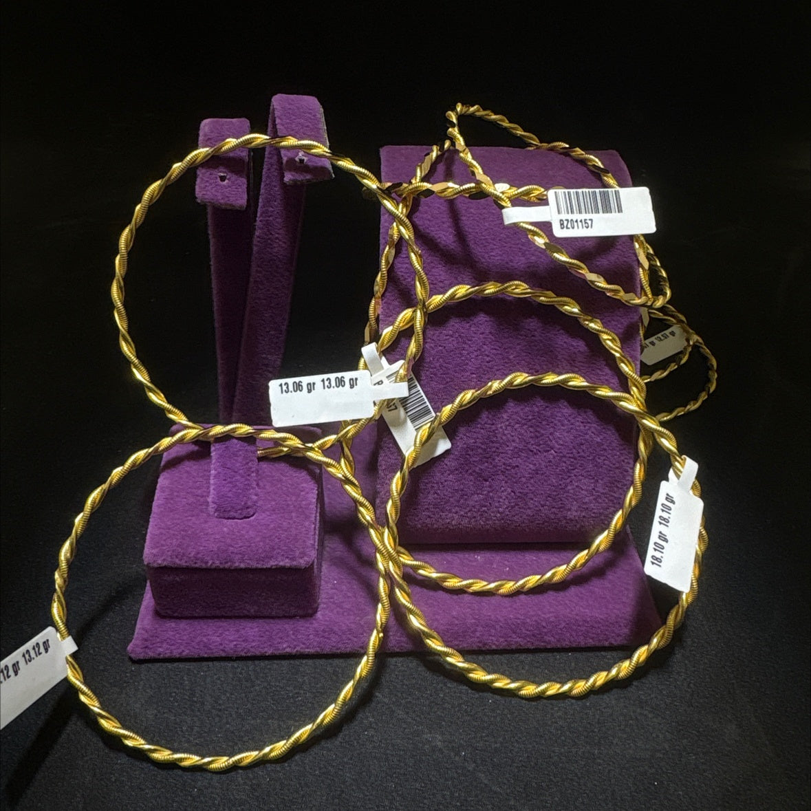 22 Ayar Altın Kıvırcık Bilezik Modern Tasarım 13.12gr Kadın - BZ01155