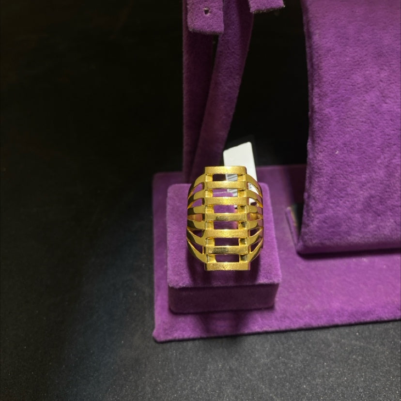 22 Ayar Altın Yüzük Kaburga Modern Tasarım 9.45gr 26 Numara - Y01003