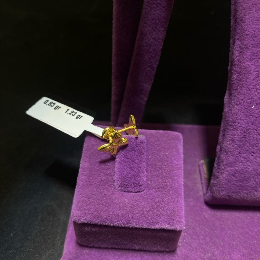 22 Ayar Altın Küpe Kelebekli Özel Tasarım 0.83gr Kadın - K00947