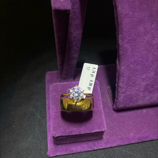 22 Ayar Altın Taşlı Yüzük Paksoy Modern Tasarım 4.74gr 17 Numara Kadın - T00234