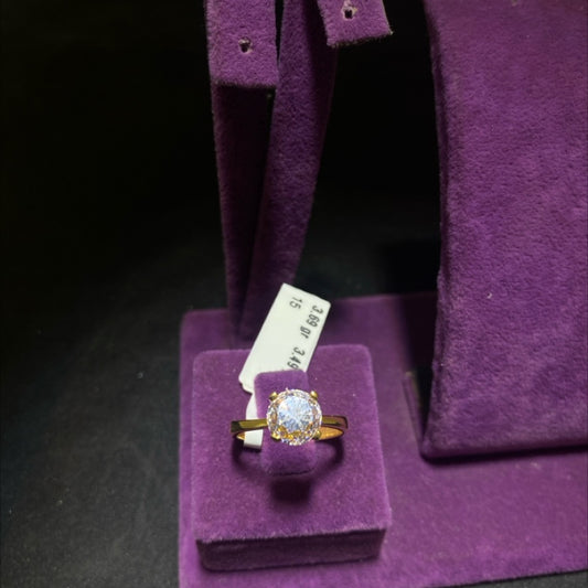 22 Ayar Altın Taşlı Yüzük Özel Tasarım 3.69gr 15 Numara Kadın - T00229