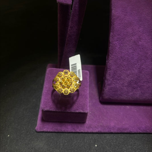 22 Ayar Altın Yüzük Dorika Çiçekli Tasarım 2.93gr 20 Numara Kadın - YX00002