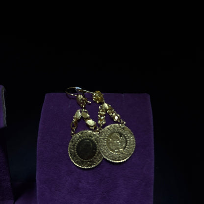 22 Ayar Altın Küpe Çeyrekli Modern Tasarım 5.58gr Kadın - K00955