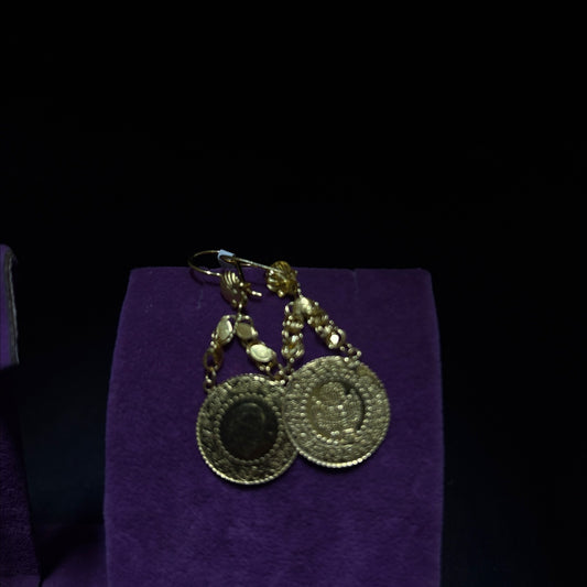 22 Ayar Altın Küpe Çeyrekli Modern Tasarım 5.58gr Kadın - K00955