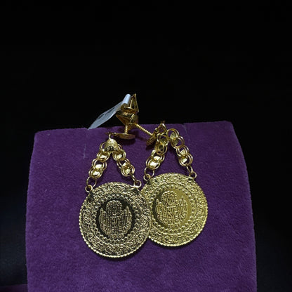 22 Ayar Altın Küpe Çeyrekli Özel Tasarım 5.66gr Kadın - K00956