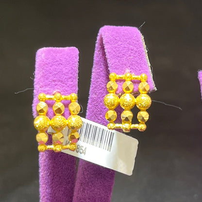 22 Ayar Altın Küpe Dorikalı J Modern Tasarım 3.97gr Kadın - K00854