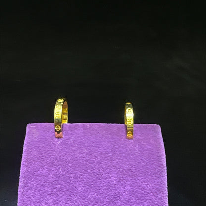 22 Ayar Altın Halka Küpe Modern Tasarım 3.01gr Kadın - K00960