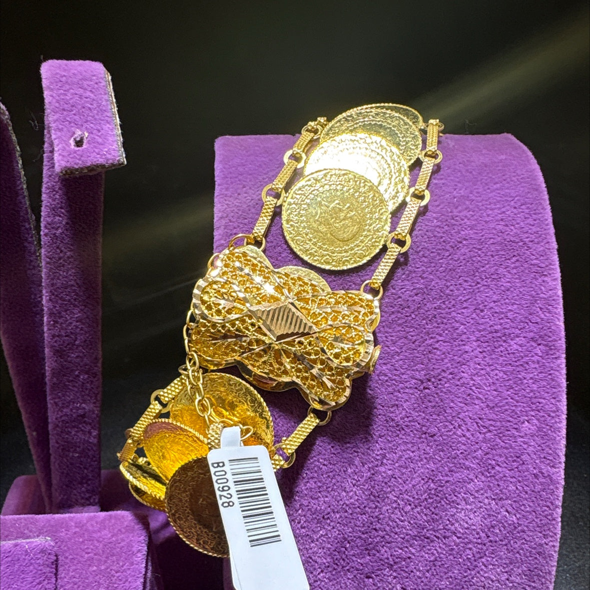 22 Ayar Altın Bileklik Sıralı Çeyrekli 49.69gr Kadın Hediye - B00928