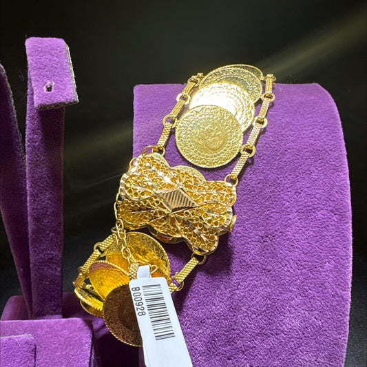 22 Ayar Altın Bileklik Sıralı Çeyrekli 49.69gr Kadın Hediye - B00928