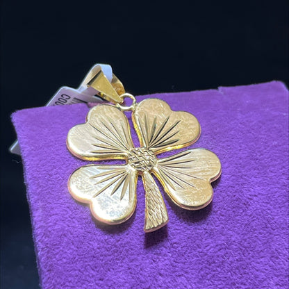 22 Ayar Altın Kolye Ucu Yonca Özel Tasarım 3.46gr Hediye - C00268