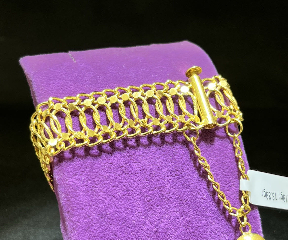 22 Ayar Altın Bileklik Paksoy Modern Tasarım 20.51gr Hediye - B00932