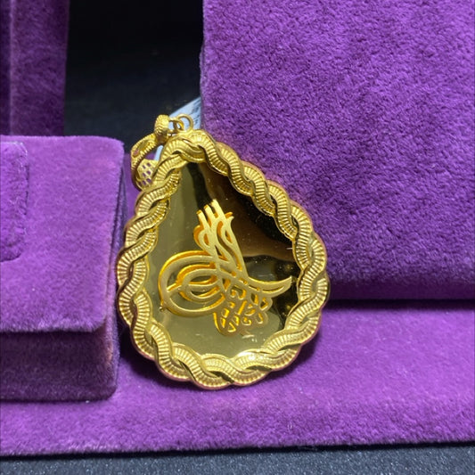 22 Ayar Altın Kolye Ucu Tuğralı Modern Tasarım 6.73gr Hediye - C00272