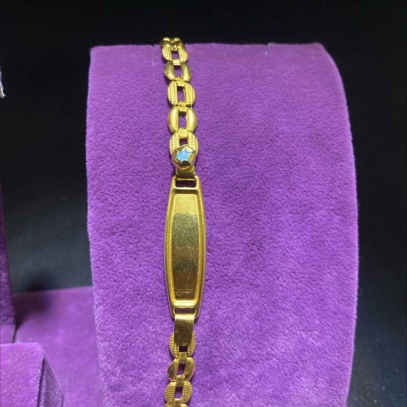 22 Ayar Altın Çocuk Künye Özel Tasarım 3.42gr Hediye - F00018