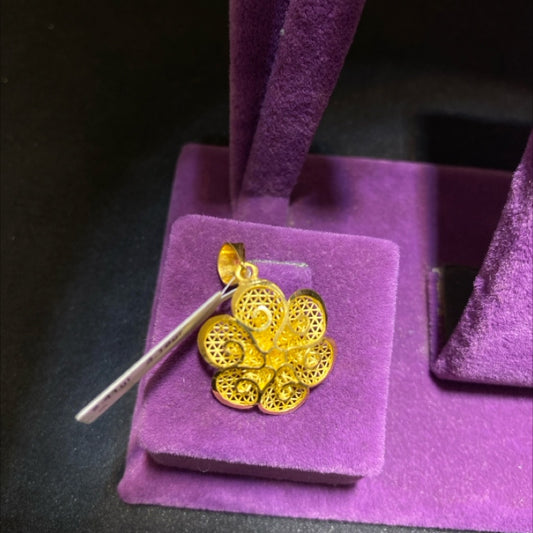 22 Ayar Altın Kolye Ucu Gül Özel Tasarım 2.41gr Hediye - C00273
