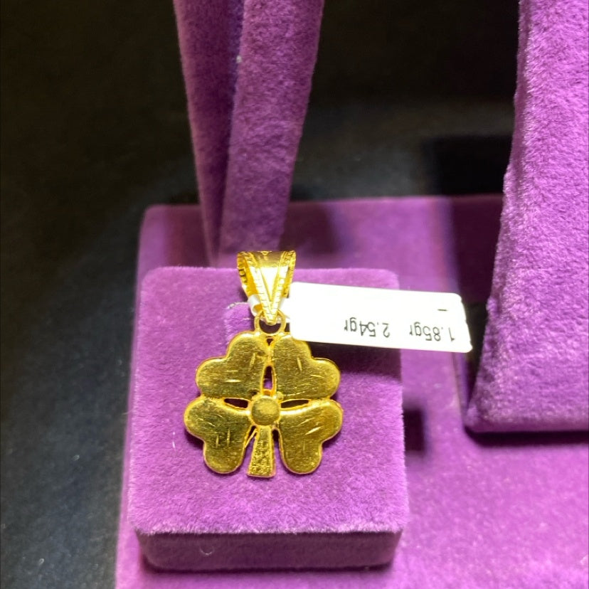 22 Ayar Altın Kolye Ucu Yonca Özel Tasarım 1.85gr Hediye - C00274