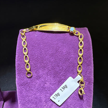 22 Ayar Altın Çocuk Künye Özel Tasarım 2.18gr Hediye - F00011