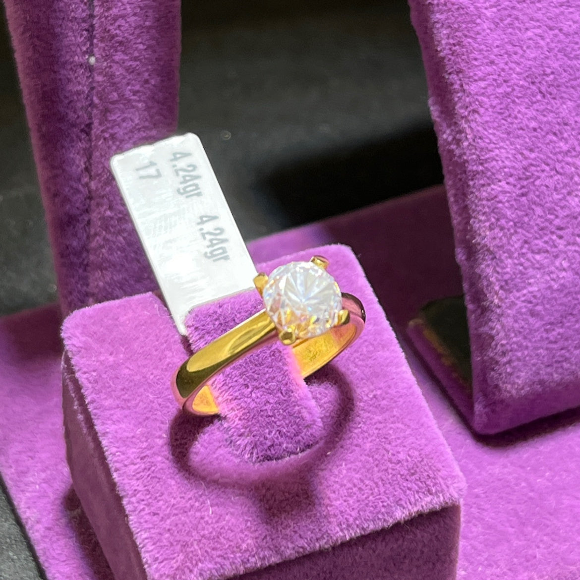 22 Ayar Altın Taşlı Yüzük Modern Tasarım 4.24gr 17 Numara Kadın - T00236