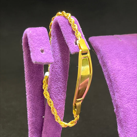 22 Ayar Altın Çocuk Künye Halat Tasarım 2.84gr Hediye - F00028