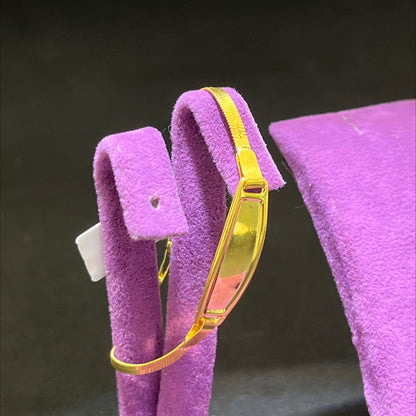 22 Ayar Altın Çocuk Künye İtalyan Ezme El İşi 3.40gr Hediye - F00027