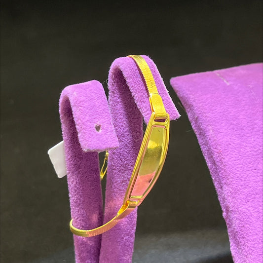 22 Ayar Altın Çocuk Künye İtalyan Ezme El İşi 3.40gr Hediye - F00027