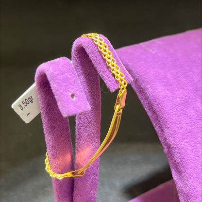 22 Ayar Altın Çocuk Künye Özel Tasarım 3.50gr Hediye - F00029