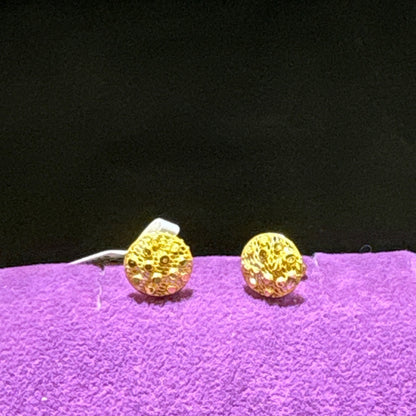 22 Ayar Altın Çocuk Küpesi Örgülü Toplu Tasarım 1.00gr Hediye - J00046