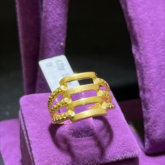 22 Ayar Altın Yüzük Kaburga Modern Tasarım 4.22gr 18 Numara Kadın - Y01015