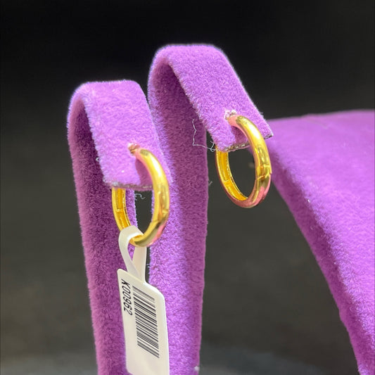 22 Ayar Altın Küpe Halkalı Modern Tasarım 2.20gr Kadın Hediye - K00962