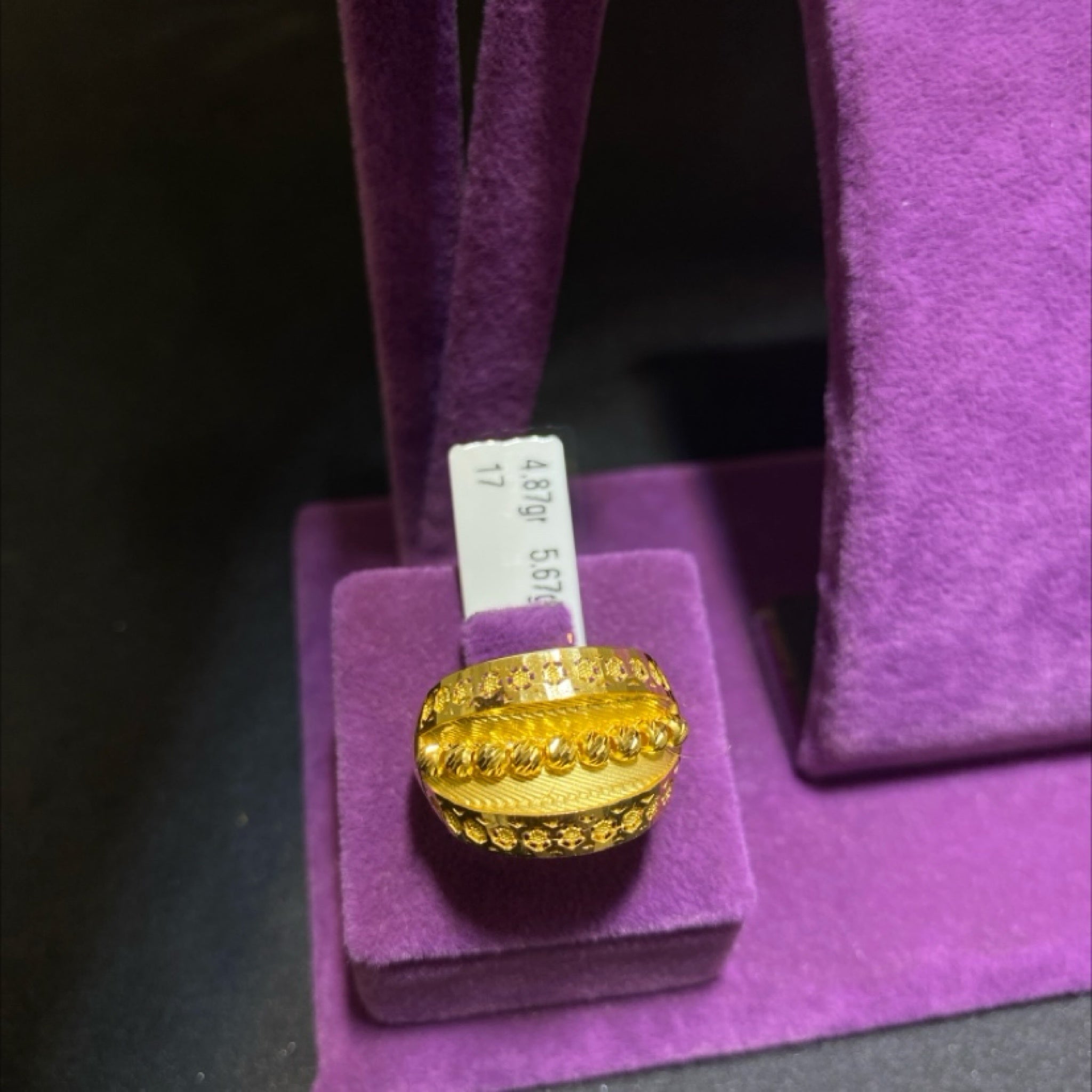 22 Ayar Altın Yüzük Dorikalı Modern Tasarım 4.87gr 17 Numara - Y01027