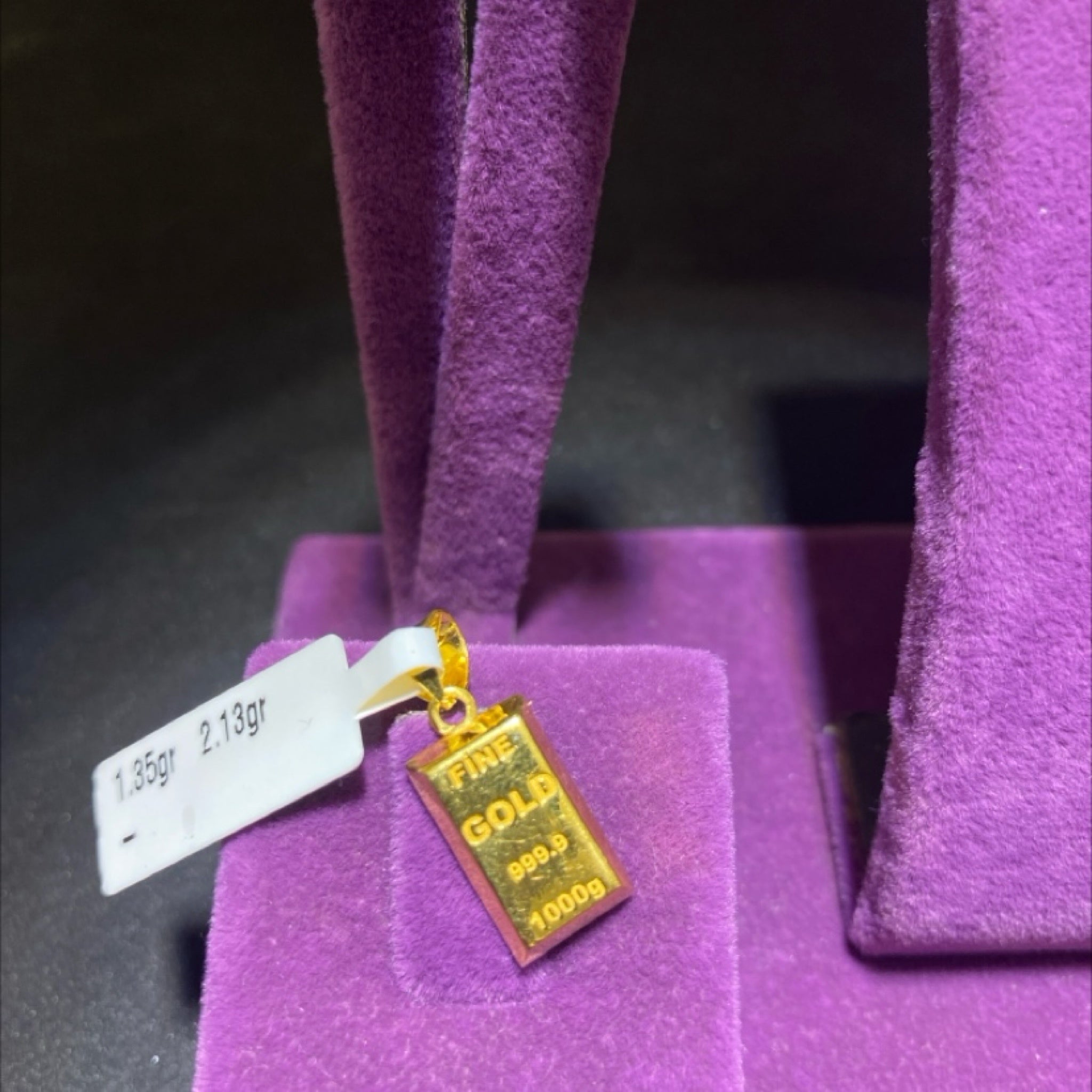 22 Ayar Altın Kolye Ucu Külçe El İşi 1.35gr Hediye - C00278