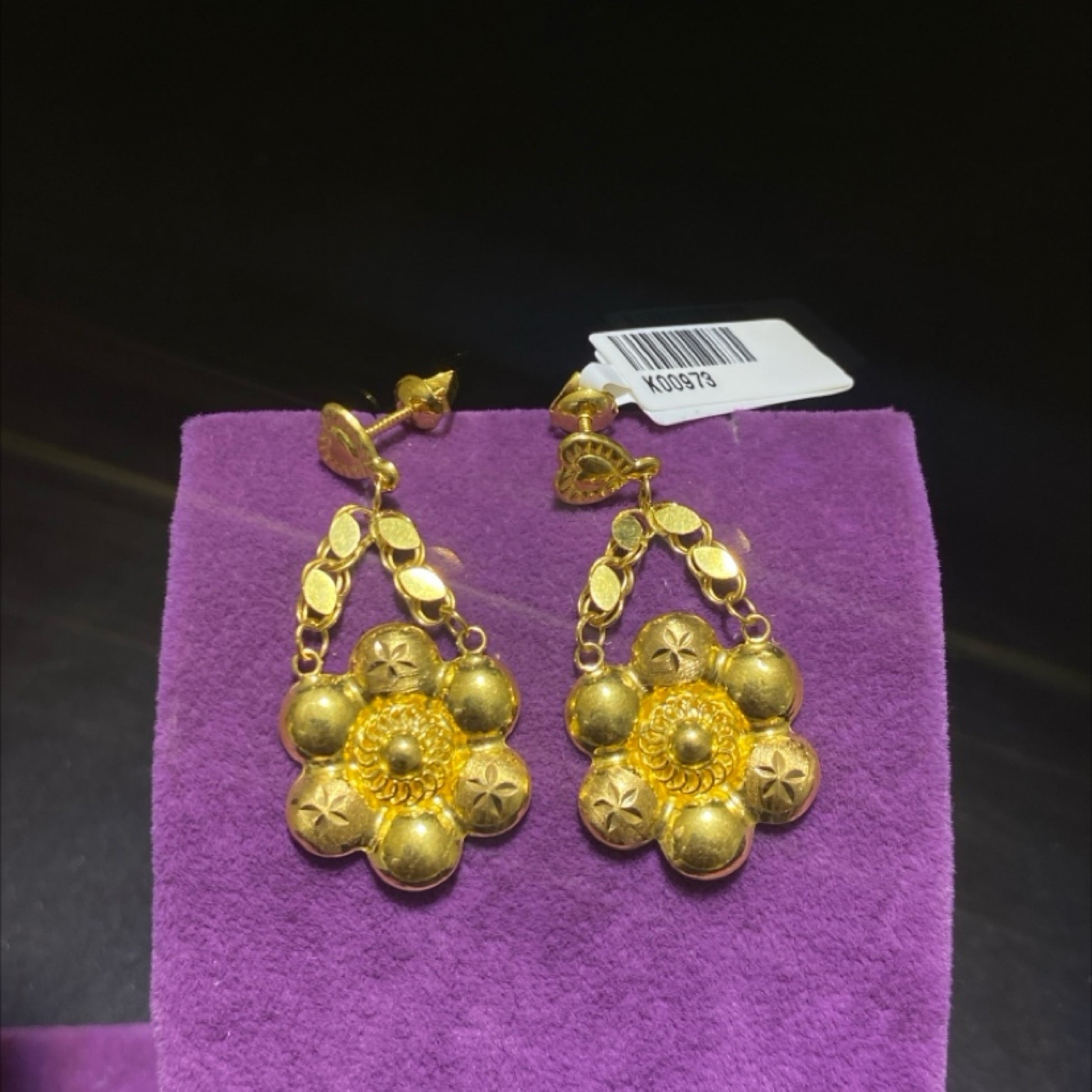 22 Ayar Altın Küpe Kalp Özel Tasarım 3.52gr Kadın Hediye - K00973