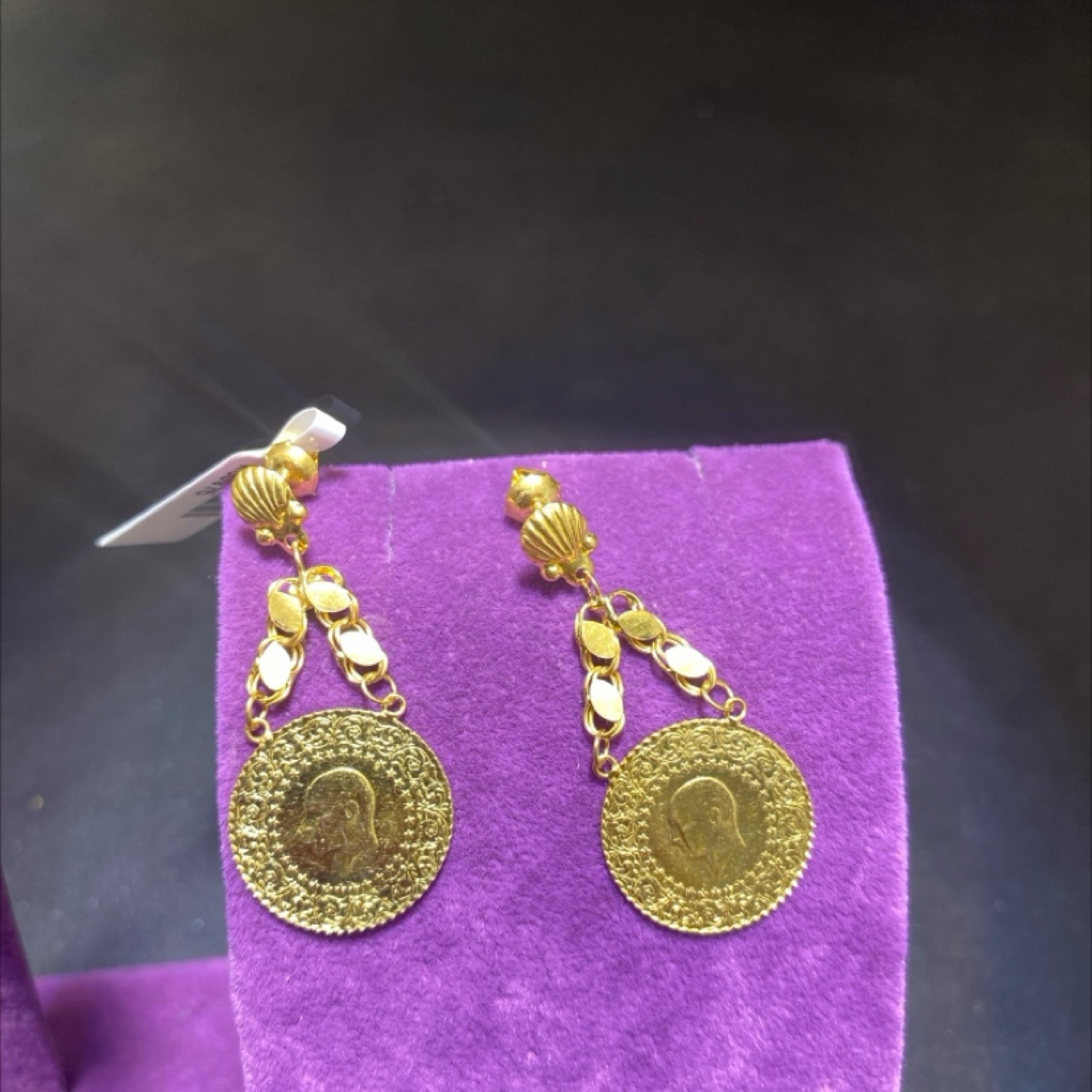 22 Ayar Altın Küpe Çeyrekli Özel Tasarım 5.74gr Kadın - K00975