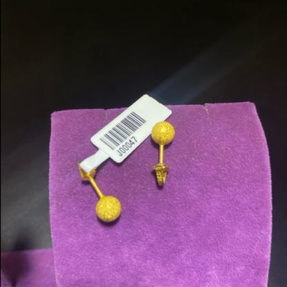 22 Ayar Altın Çocuk Küpesi Tohumlu Modern Tasarım 1.26gr Hediye - J00047