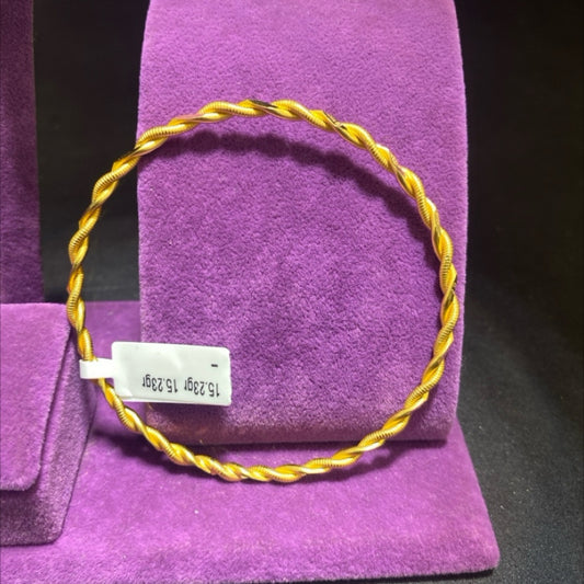 22 Ayar Altın Bilezik Kıvırcık Modern Tasarım 15.23gr Kadın - BZ01215