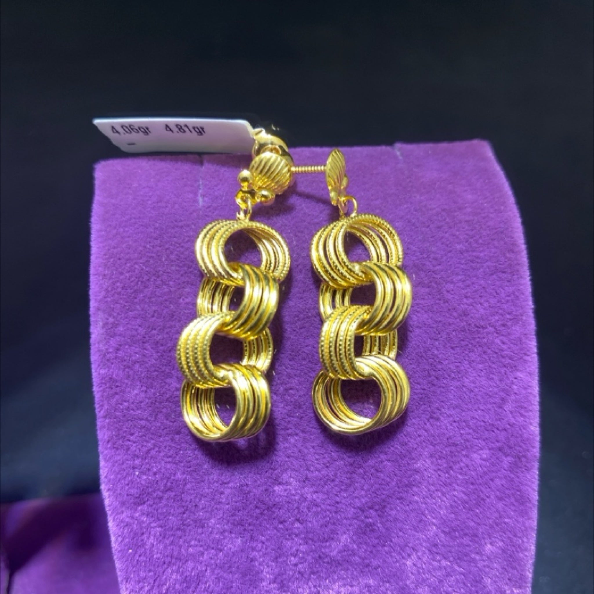 22 Ayar Altın Küpe Samanyolu Modern Tasarım 4.06gr Kadın - K00981