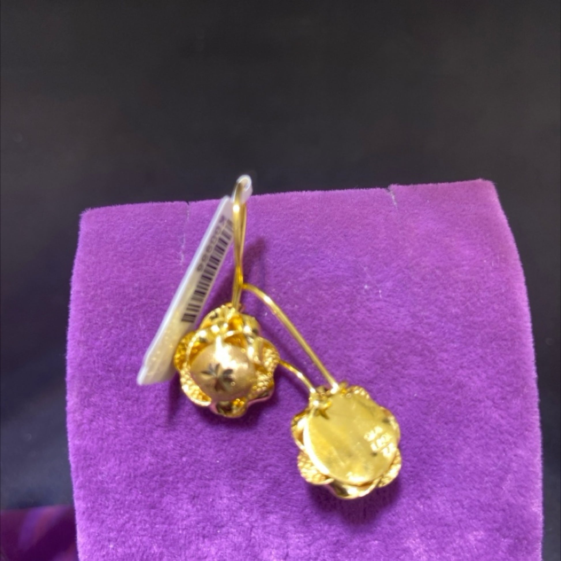 22 Ayar Altın Küpe Gül Tasarım 3.56gr Kadın Hediye - K00986