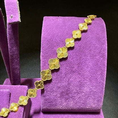 22 Ayar Altın Bileklik Yonca Özel Tasarım 9.49gr 20 CM Kadın - B00983