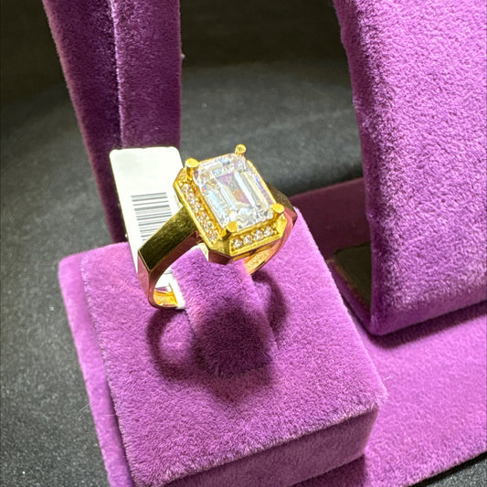 22 Ayar Altın Taşlı Yüzük Modern Tasarım 3.80gr 16 Numara Kadın - T00240