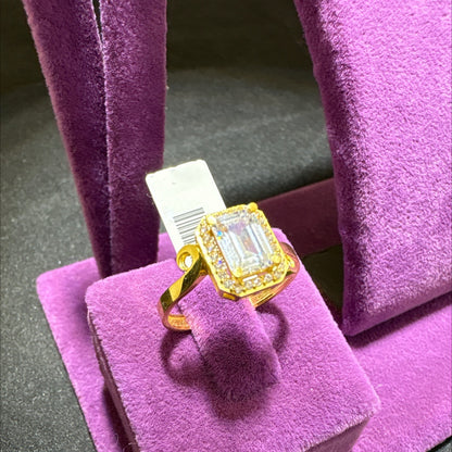 22 Ayar Altın Taşlı Yüzük Modern Tasarım 2.93gr 16 Numara Kadın - T00246