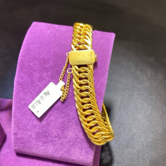 22 Ayar Altın Bileklik Kartiyer Modern Tasarım 20.17gr Hediye - B01012