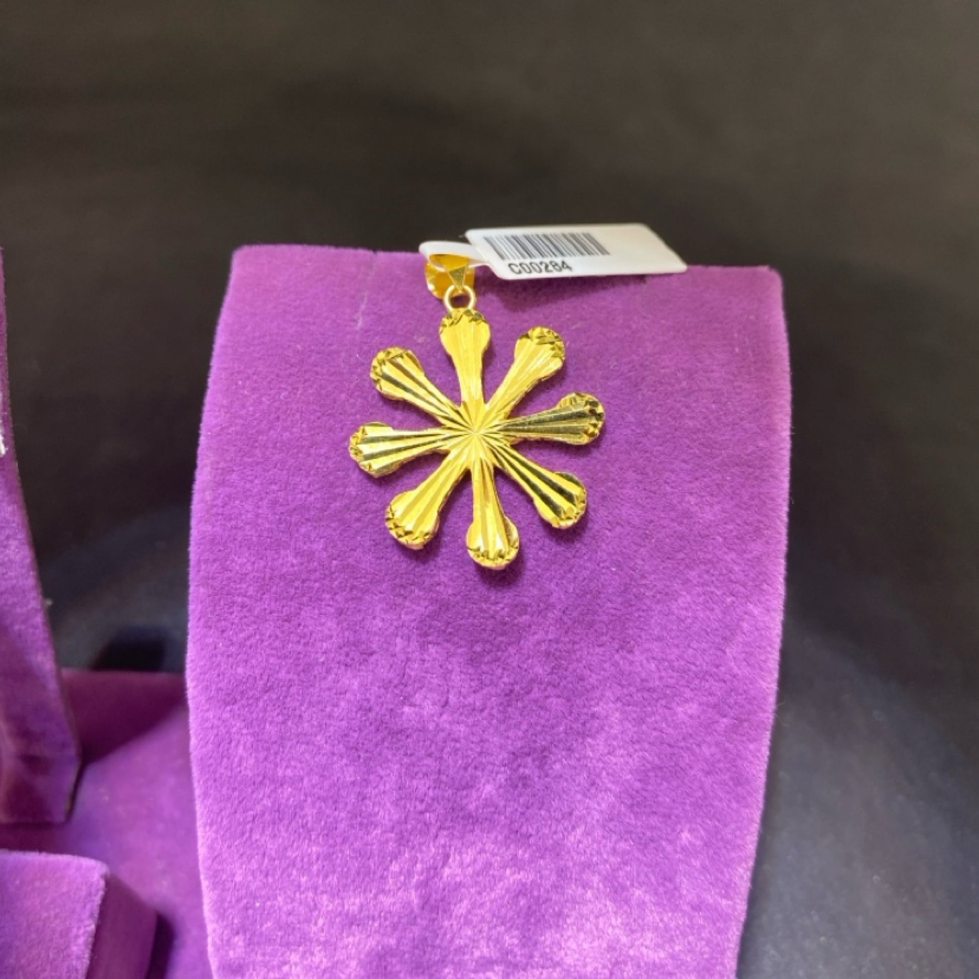 22 Ayar Altın Kolye Ucu Kar Tanesi Özel Tasarım 2.94gr Hediye - C00284